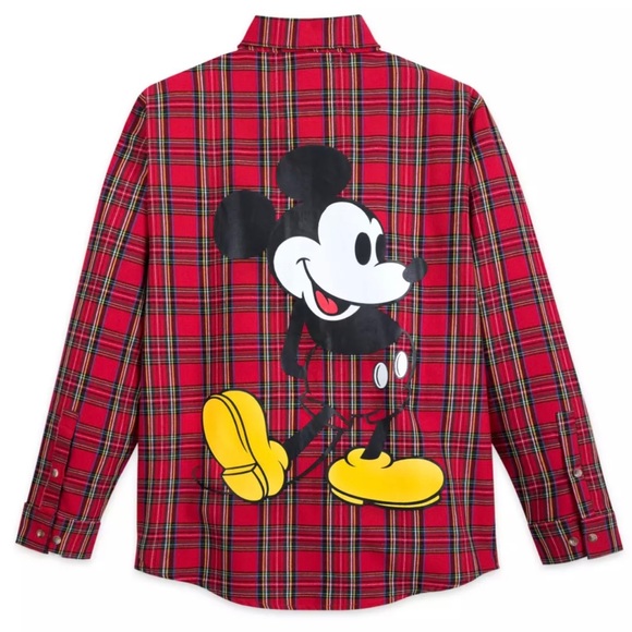 Disney Tops - Disney Cakeworthy Mickey Mouse Plaid Button Down Shirt